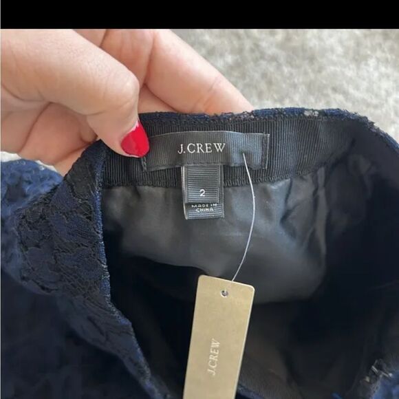 J CREW Navy Lace Skirt size 2 NWT - Picture 5 of 6